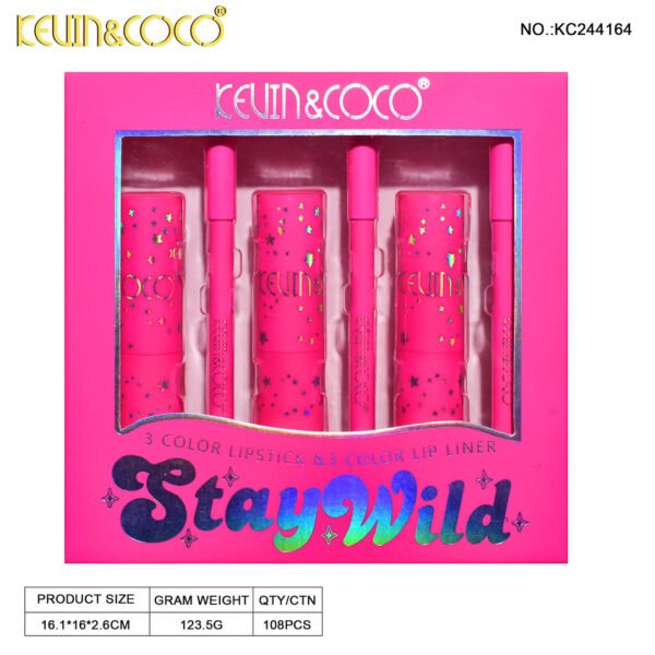 Set Labiales + Delineador para Labios Stay Wild Kevin & Coco - Imagen 3