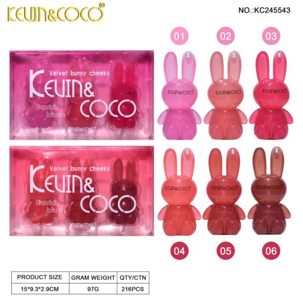 Set de Rubores Líquidos Velvet Bunny Cheeks Kevin & Coco - Imagen 8